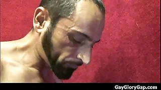 Gloryholes and Handjobs - Gay untidy blowjobs through a cleft 28