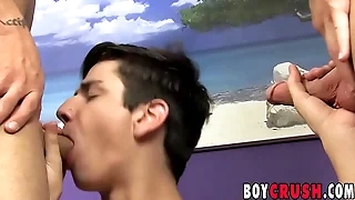 Facialized twink spitroasted during hot triptych